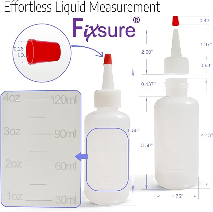 Plastic Squeeze Bottles with Red Tip Cap, 4 Oz Squirt Bottle - Image 4