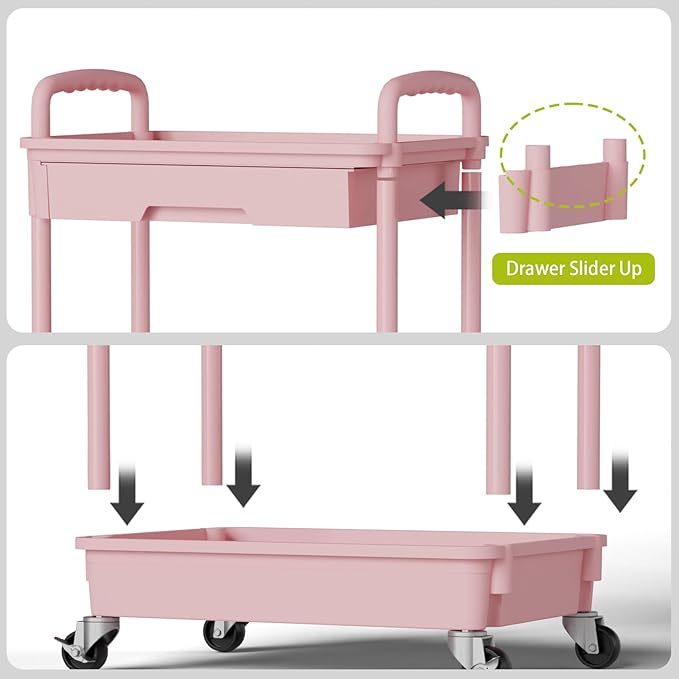 5 Tier Rolling Cart Organizer, Bathroom Cart Organizers - Image 5