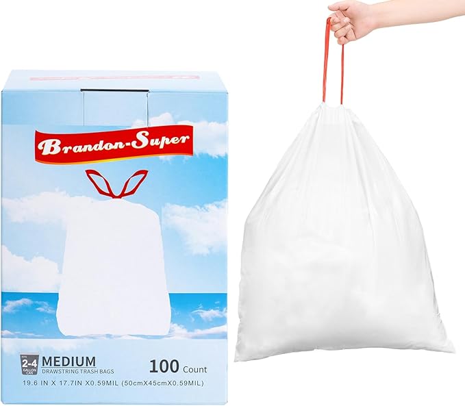 Small Trash Bag 4 Gallon Drawstring Garbage Bags by Brandon-super