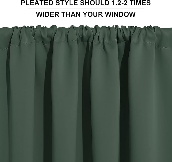 RYB HOME 54 inch Curtains for Living Room, Rod Pocket Thermal Insulated Small - Image 6