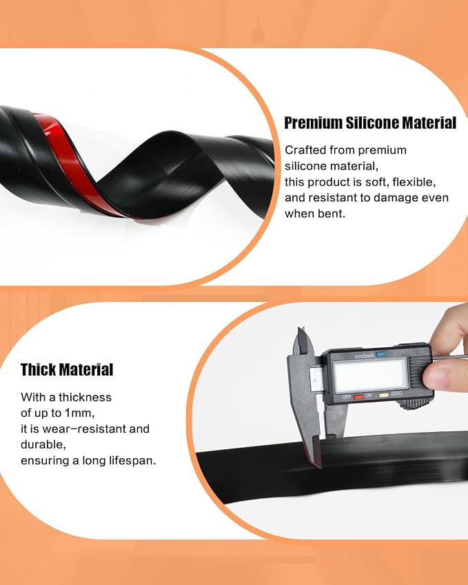 Orghtin T-Shaped Silicone Seal Strip, 10Ft Door Draft Stopper - Image 5