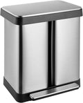 16 Gallon Dual Compartment Trash Can, Hands-Free Recycling Rectangular Garbage by ComfyCorner