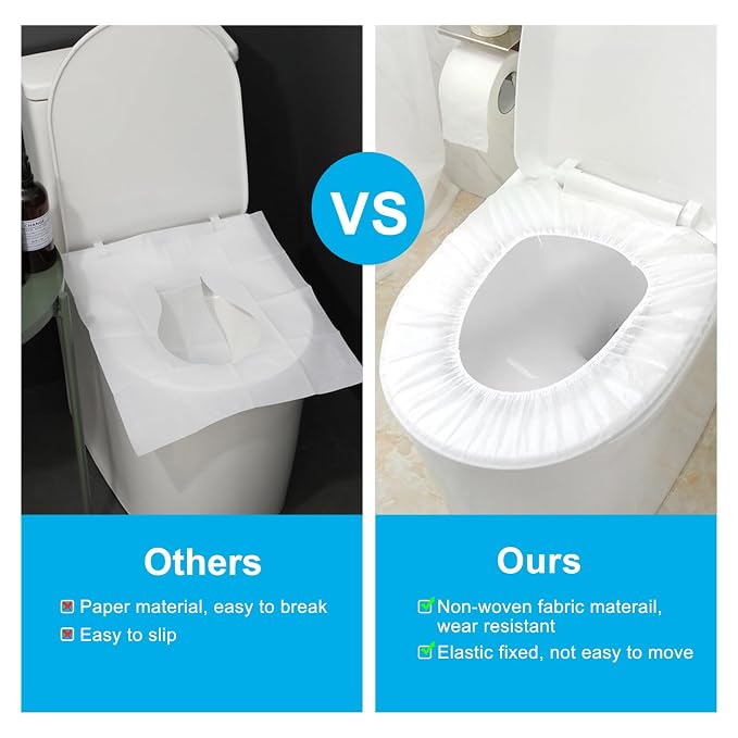 100 Pack Disposable Toilet Seat Cover Waterproof Non-Woven Fabric, Disposable - Image 5