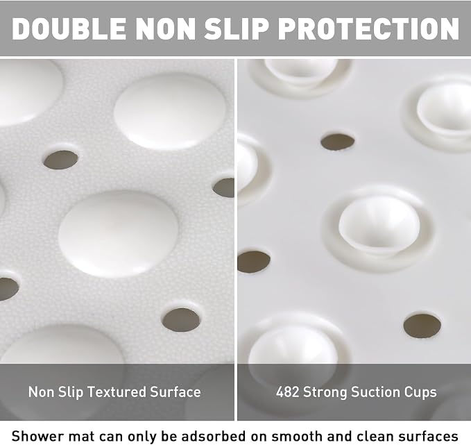 Shower Mat Non Slip: 47.2 x 31.5 Inch Extra Large TPE Shower Mats - Image 4