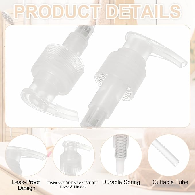 uxcell 8 Pcs Soap Dispenser Pump Heads Soap Dispensers Top Pumps Replacement - Image 3