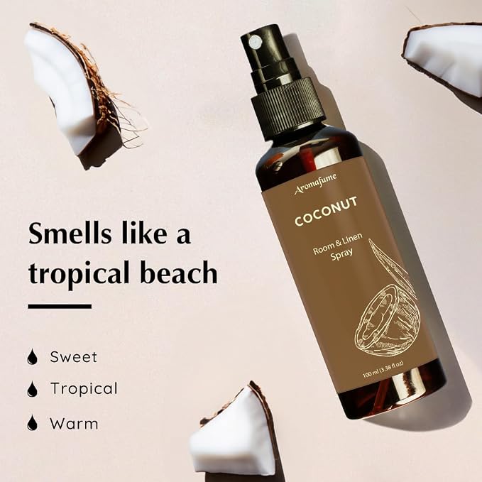 Coconut Room, Linen & Pillow Spray by Aromafume | 100ml/3.38 fl oz | - Image 3