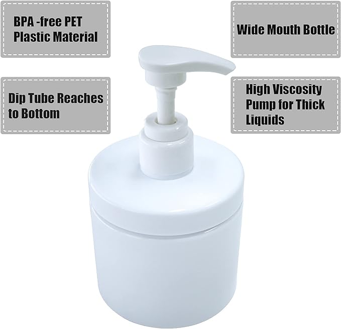 Cosywell Pump Bottle Dispenser Plastic Pump Bottles Refillable Bottles Wide - Image 3