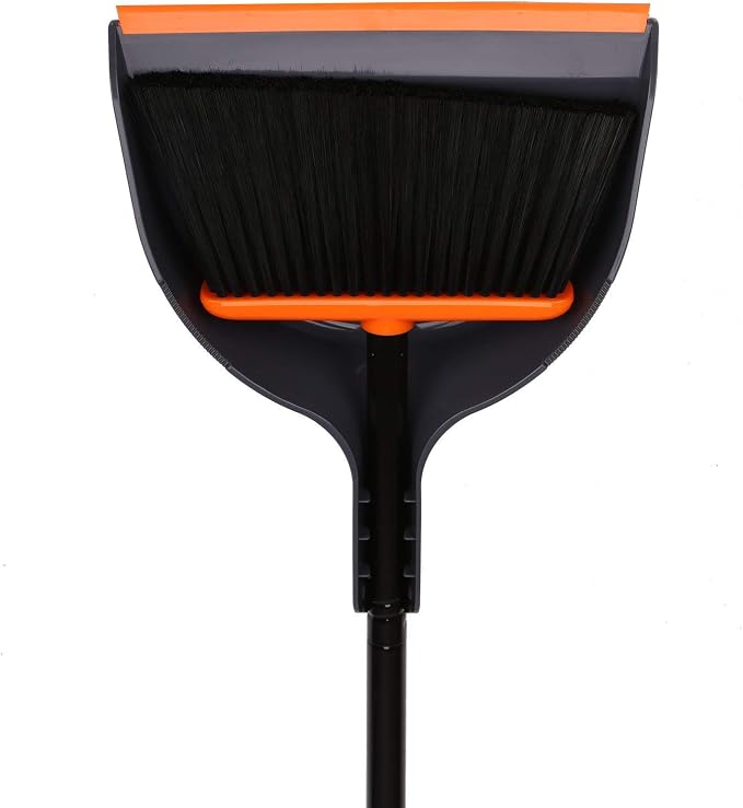 TreeLen Angle Broom and Dustpan Set, Dust Pan Snaps On Broom Handles Orange - Image 7