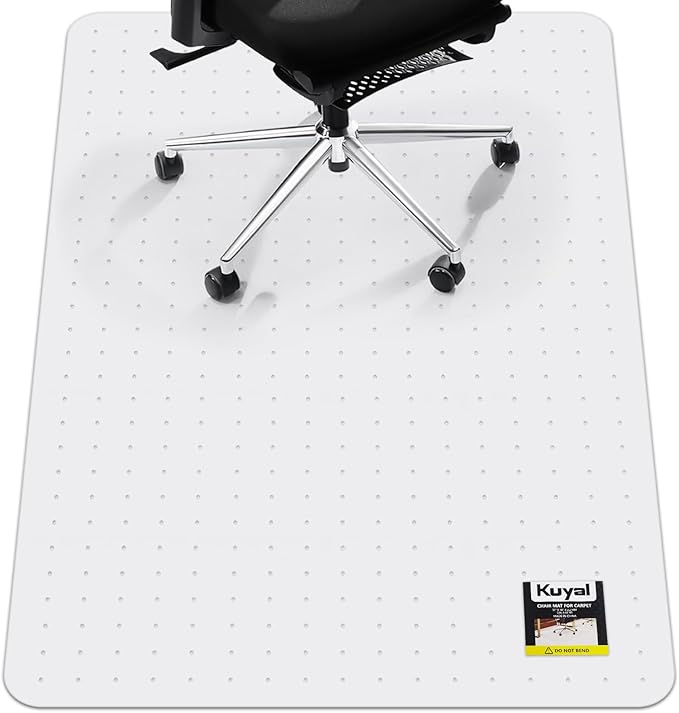 Kuyal Office Chair Mat for Carpet, 36x48 Clear Heavy Duty Computer Chair Mat by Kuyal