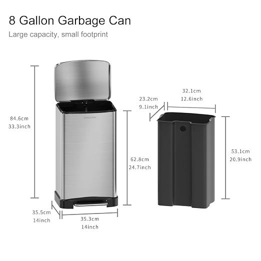 30 Liter/8 Gallon Step Trash Can - Image 6