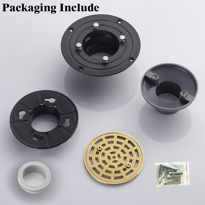 RANDOM Round Shower Drain SUS304 Stainless Steel Brushed Gold Shower Drain 4 - Image 8