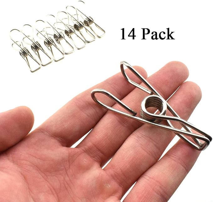 HAHIYO Clothespins Chip Clips All Metal Stainless Steel No Rust Stains Strong - Image 6