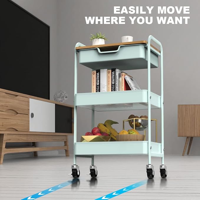 3 Tier Rolling Cart, Utility Cart - Image 5