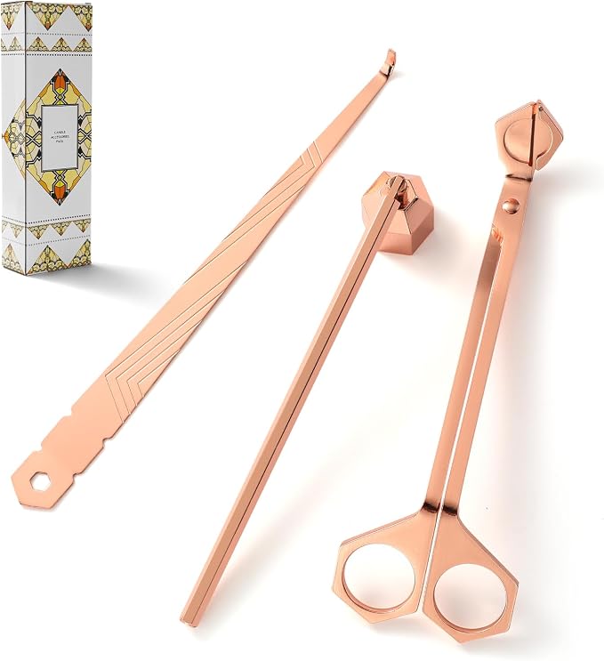 3-in-1 Candle Accessory Set, Wick Trimmer, Candle Snuffer, Wick Spoon, by PATOISE