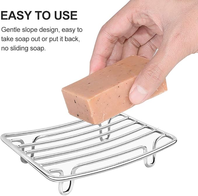 Bar Soap Dish Holder for Shower Bathroom Stainless Steel Rust Proof Self - Image 5