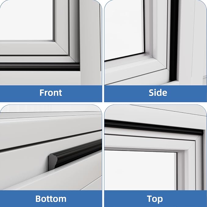 Wedge-Shape Window Weather Stripping Door Frame Seal Strip 118” White, Upgrade - Image 8