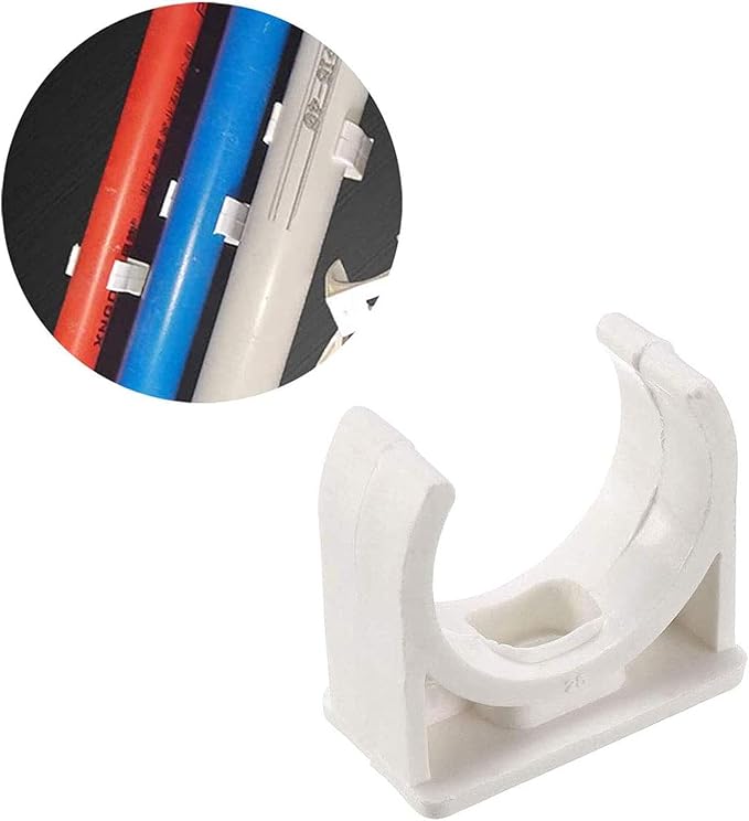 BVO 20 Pcs U-Shaped PVC Water 50mm Pipe Clamps - Image 7
