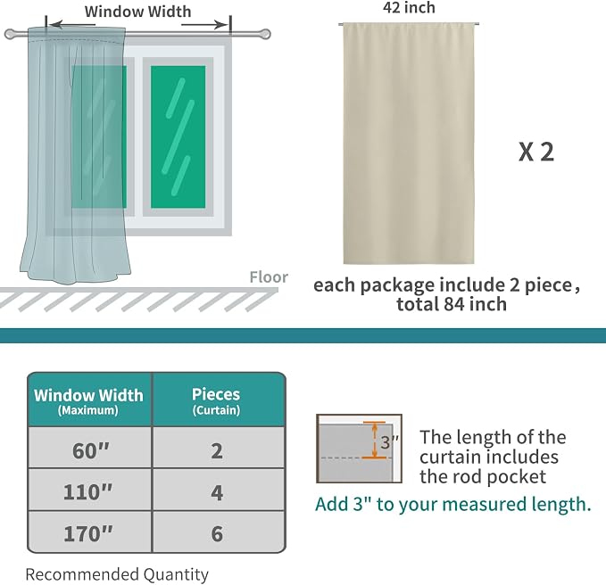 BGment Short Curtains 40 Inches Length - Image 6