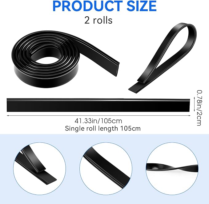 2 Roll Rubber Squeegee Replacement Blades, 41 Inch Squeegee Blade Silicone - Image 2