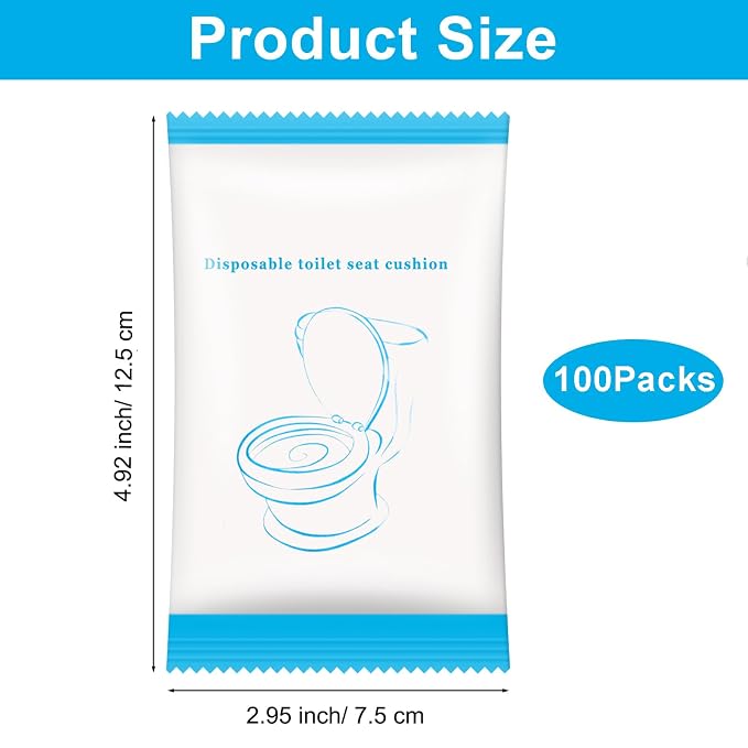 100 Pack Disposable Toilet Seat Cover Waterproof Non-Woven Fabric, Disposable - Image 2