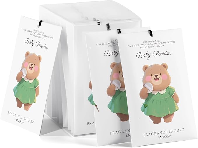 MYARO 12 Packs Baby Powder Scent Sachets Room Air Freshener by MYARO