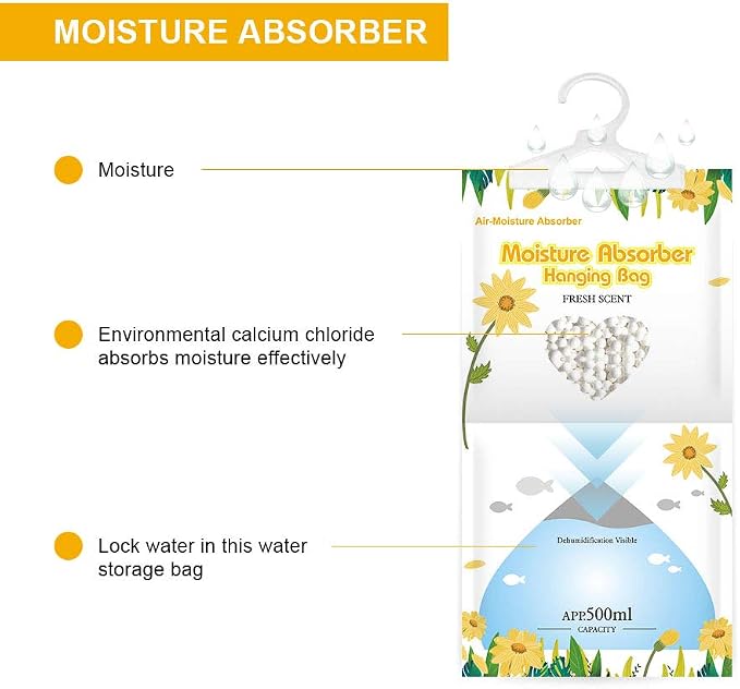 CANAGER Hanging Moisture Absorber, Fresh Scent Moistureproof Desiccant Hanging - Image 5