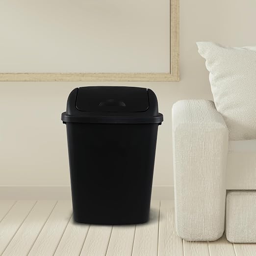 4 Pack Plastic Swing-Top Trash Can, 10 Gallon Plastic Kitchen Trash Can - Image 4