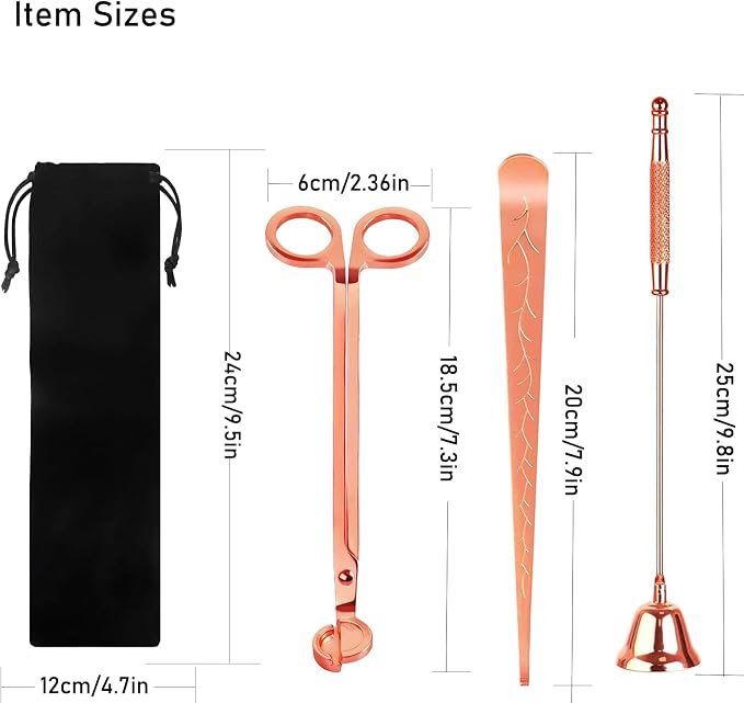 4 in 1 Elegant Candle Accessory Set, Rechargeable Lighter, Candle Wick Trimmer - Image 6