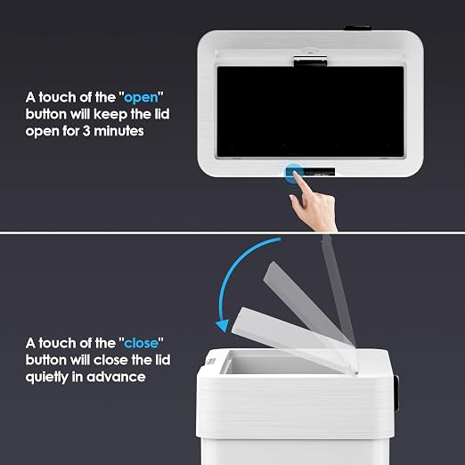 TLSUNNY 13.2 Gallon Motion Sensor Trash Can, Touchless Automatic Garbage Can - Image 4