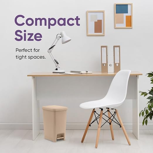 Superio Slim Step On Trash Can, Under Desk - Image 9