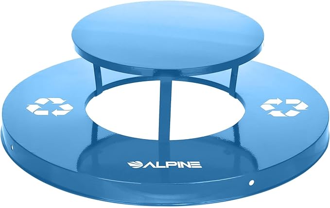 Alpine Outdoor Metal Waste Receptacle Rain Bonnet Lid by AlpineIndustries