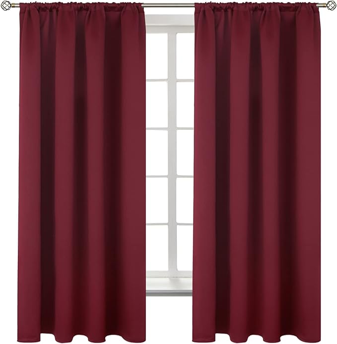 BGment Burgundy Blackout Curtains 63Inches Long by BGment