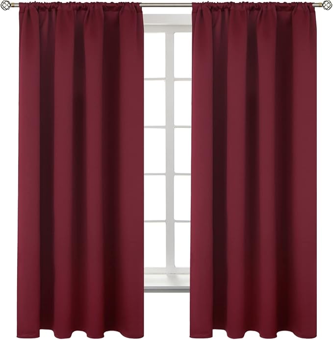 BGment Burgundy Blackout Curtains 63 Inch Length by BGment