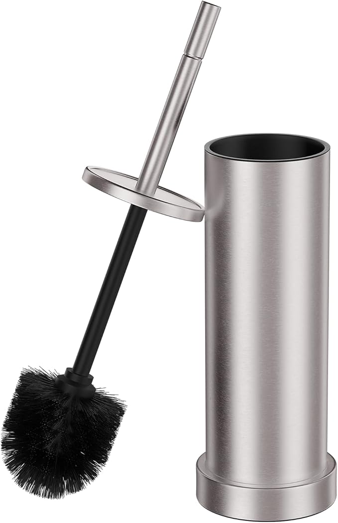 Brushed Nickel Toilet Brush and Holder Set, 304 Stainless Steel Toilet Brush by Unknown
