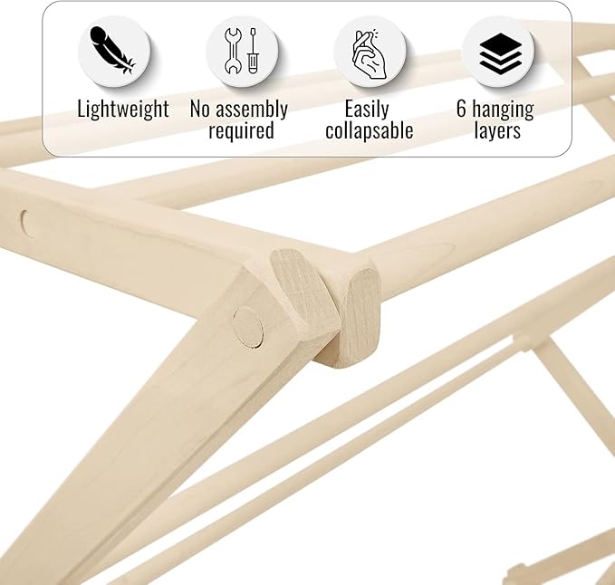 Pennsylvania Woodworks Premium American Maple Clothes Drying Rack - Image 6