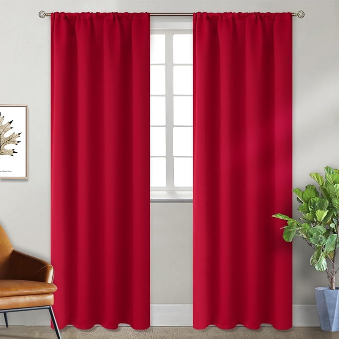 BGment Red Blackout Curtains 84 Inch Length by BGment