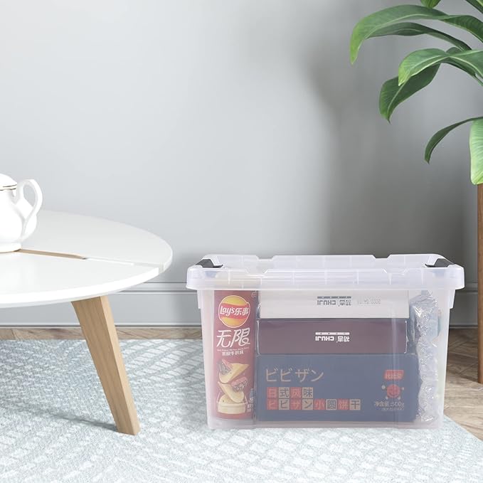 4 Pack 22 L Clear Plastic Storage Box - Image 6