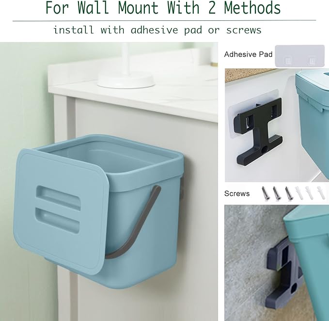 LALASTAR Kitchen Compost Bin, Hanging Trash Can - Image 4