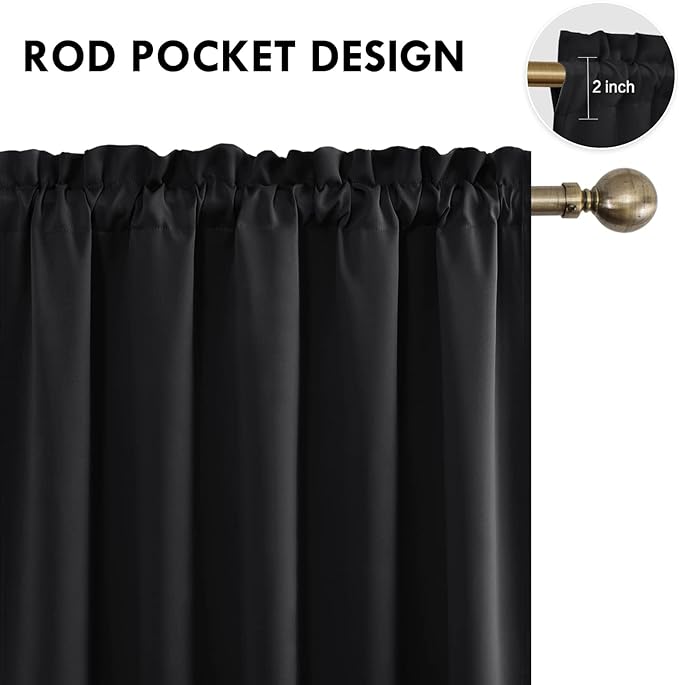 DWCN Blackout Curtains for Bedroom – Rod Pocket Thermal Insulated Noise - Image 5