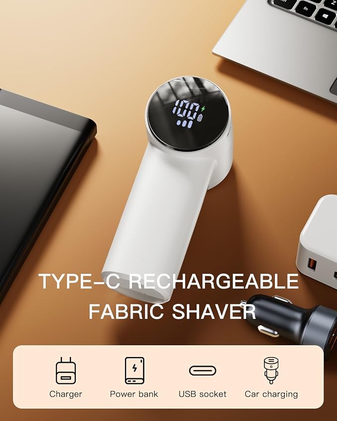 Electric Lint Remover and Fabric Shaver, Rechargeable Clothes Shaver - Image 7