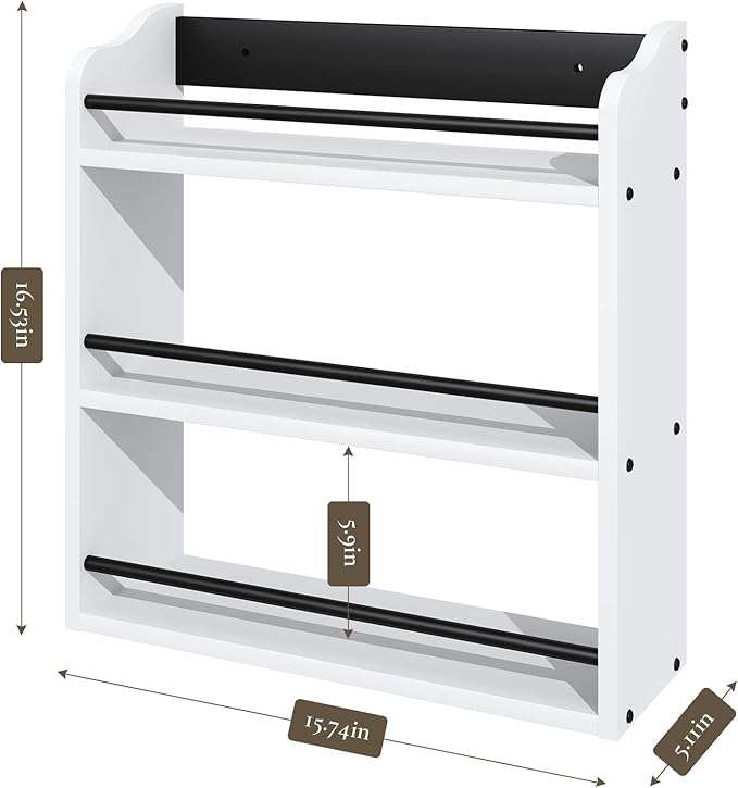 3 Tier Wooden Spice Rack, Seasoning Jars Rack Shelf Spice Organizer - Image 5