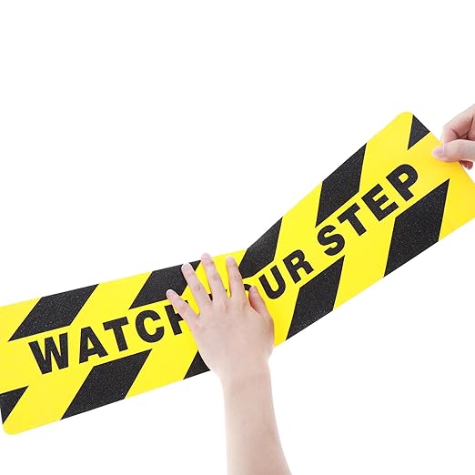 Boao 12 Pieces Watch Your Step Stickers Sign 6 x 24 Inch Caution Watch Your - Image 5