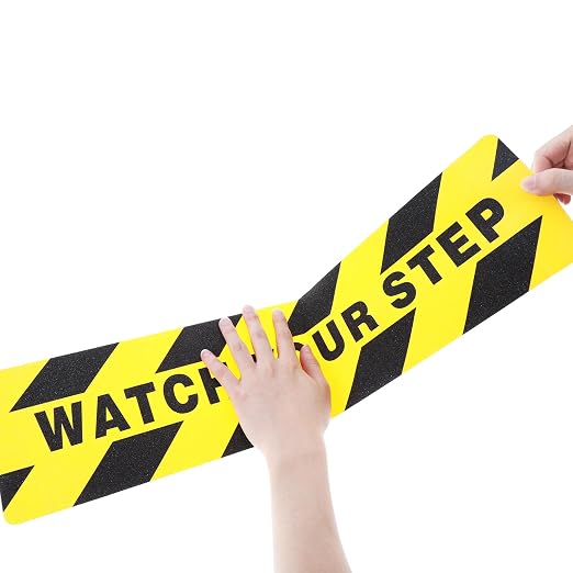 Boao 24 Pieces Watch Your Step Stickers Sign 6 x 24 Inch Caution Watch Your - Image 4