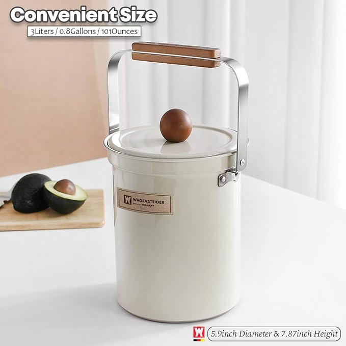 Kitchen Countertop Compost Bin 101ounces / 3Liters, Airtight Lid SUS304 - Image 4