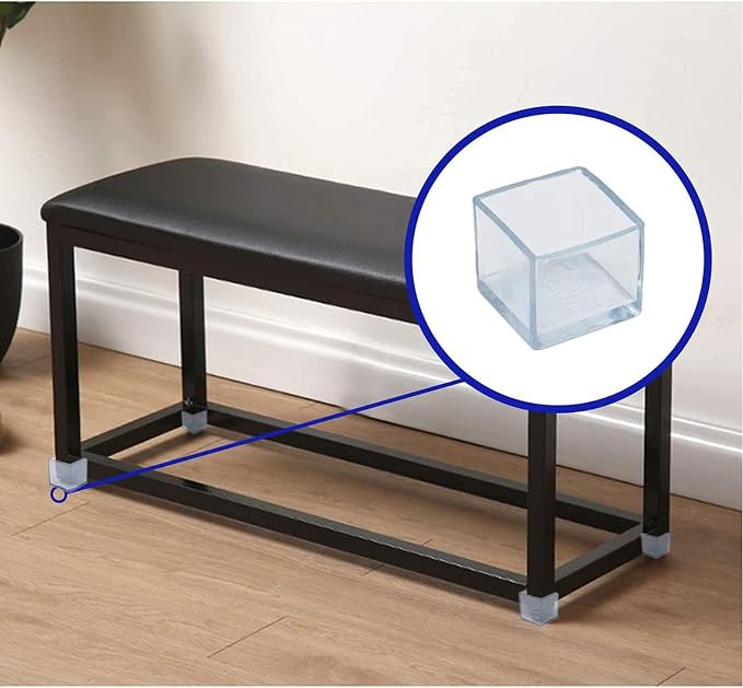 10 Pcs Transparent Square Anti-Slip Rubber Leg Tips Chair Leg Caps Furniture - Image 6