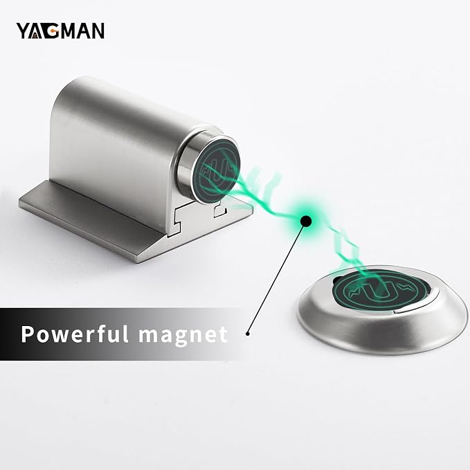 1 Pack Magnetic Door Stoppers Retractable Bottom of Door Holder No Drilling - Image 3