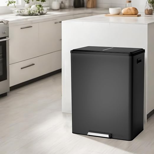 GarveeHome Step Dual Trash Can, 60L/16 Gallon Recycle Bins by GarveeHome