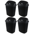 4 Pack Plastic Swing-Top Trash Can, 10 Gallon Plastic Kitchen Trash Can by Julyeen