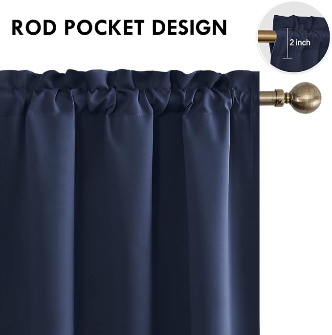 DWCN Blackout Curtains Room Darkening Thermal Insulated Bedroom Curtains Window - Image 4