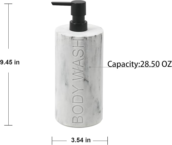White Body Wash Dispenser Luxurious Refillable Pump Bottle - Image 4